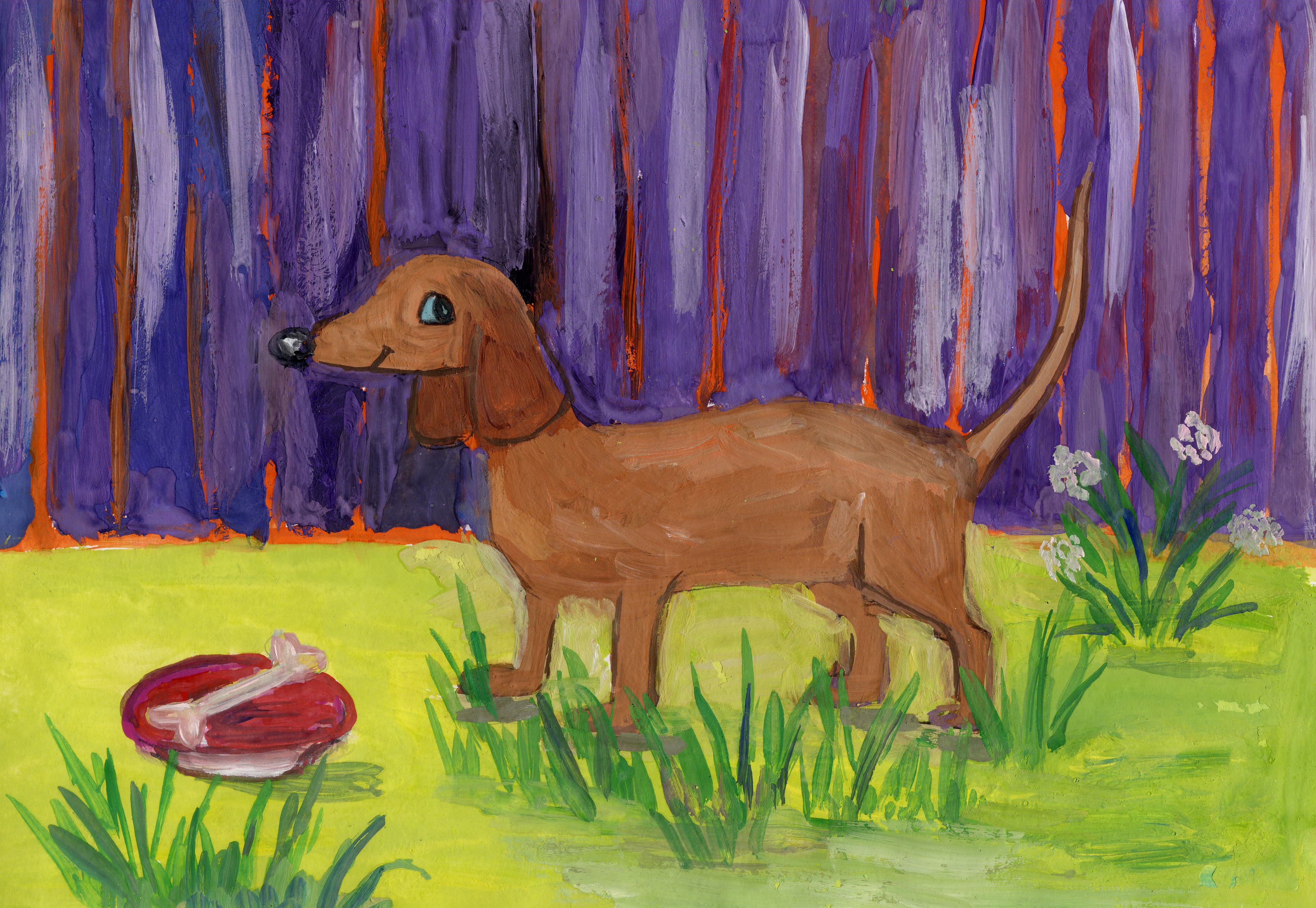 Восьмилетняя Катя Румянцева на конкурс "Я люблю животных!" прислала рисунок и маленький рассказ.
